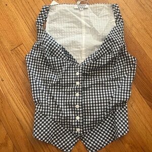Navy gingham corset top from Frankies Bikinis